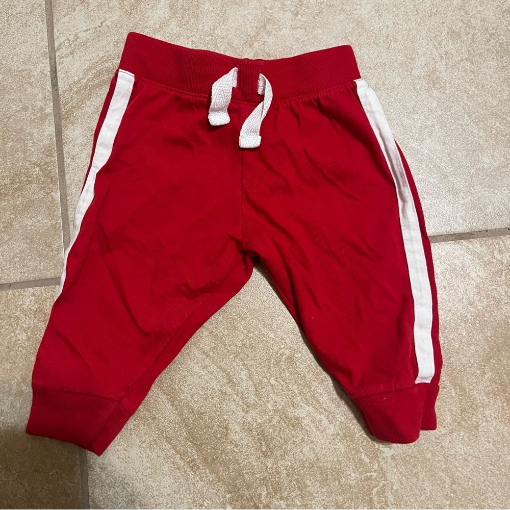 Garanimals Red Joggers with Sporty Stripes and Adjustable Waist